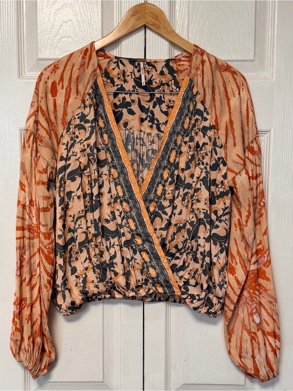 Free People Floral Boho Peasant Top Blouse M